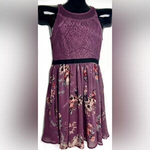 Xhilaration Purple Floral Lace Dress NWOT